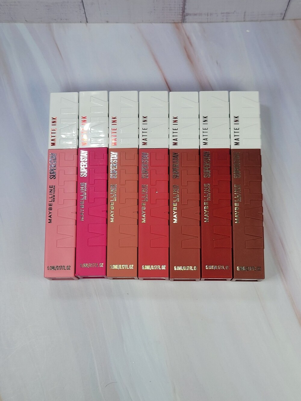 7 Piece Maybelline SuperStay Matte Ink Liquid Lipstick Bundle NEW!